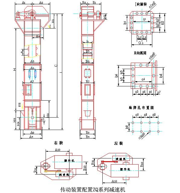 常見的TD、TH、NE斗提機(jī)標(biāo)準(zhǔn)地腳孔參數(shù)